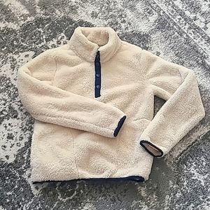 Crewcuts cream and navy pullover fleece, XL